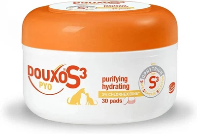 DOUXO S3 PYO Pads, Antibacterial & Anti-Yeast Dog And Cat Feet Wipes, Antisepti