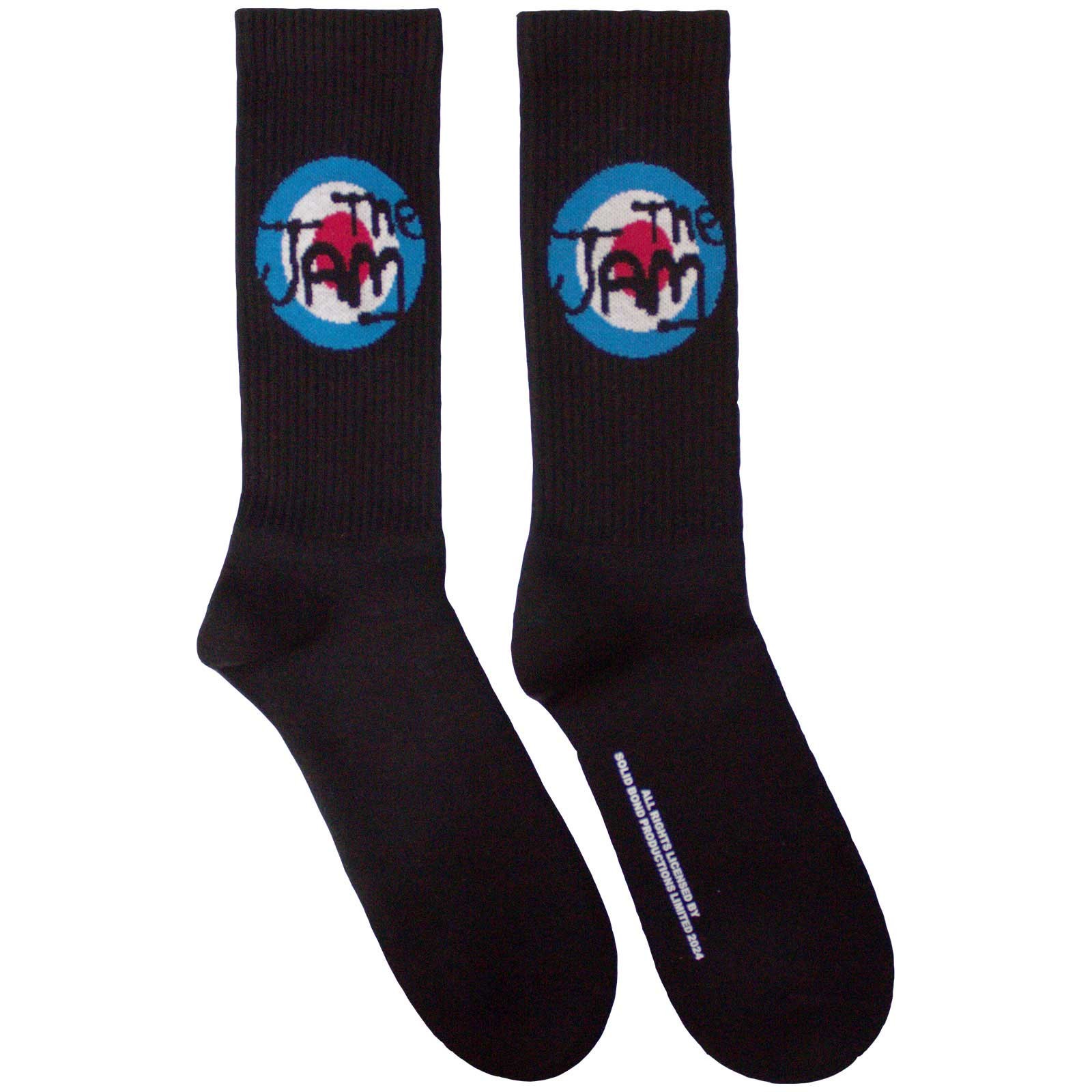 The Jam Unisex Terry Socks Target Logo (Black) (UK Size 7-11) Official