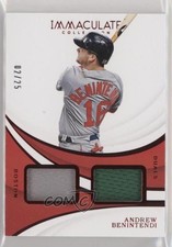 2019 Panini Immaculate Dual Relics Red 2/25 Andrew Benintendi #ID-AB 0c3