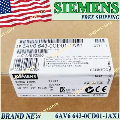 New Siemens 6AV6 643-0CD01-1AX1 Free Ship 6AV6643-0CD01-1AX1 Touch Multi Panel