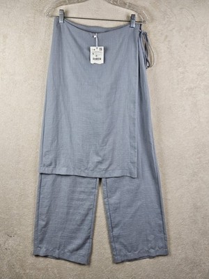 Zara Women's Wrap Skirt Layered Trouser Pants Grey Size S | eBay