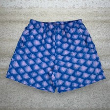 Vintage Y2K Columbia Shorts Mens S Purple Blue Crazy Fish Scales Pattern