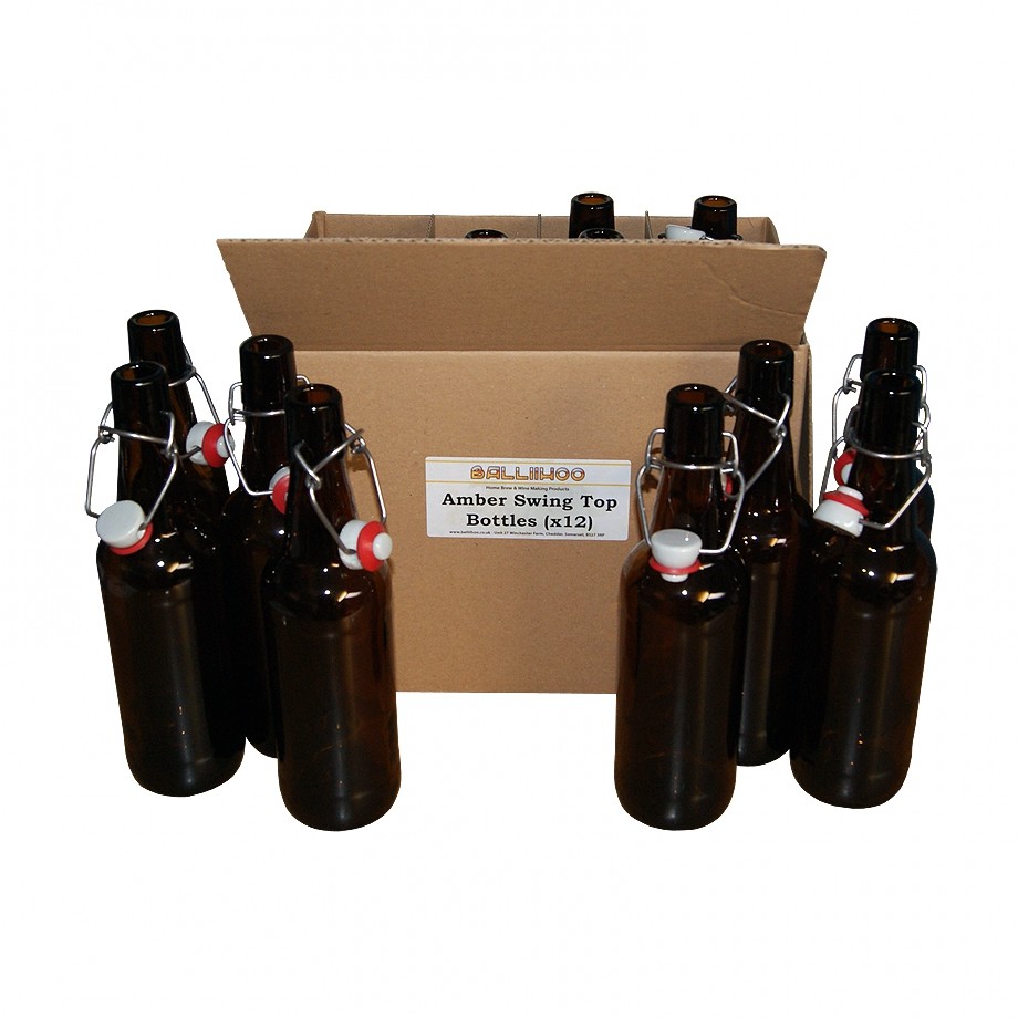 Brown Amber Swing Top - 500ml Grolsh Style Beer Bottles Box Of 12 For Home Brew