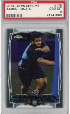 Graded 2014 Topps Chrome Aaron Donald #175 Rookie RC Football Card PSA 10 Gem Mi