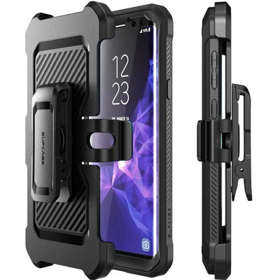 Handyhülle für Galaxy S9 Plus Supcase Case Cover Futeral Tasche Etui Schwarz