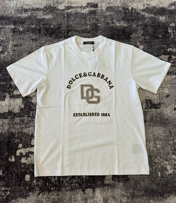 Dolce Gabbana Embroidered Logo Cotton Tshirt White Sz L