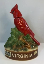 Vintage 1972 Ezra Brooks Virginia Red Cardinal Whiskey Decanter Heritage China