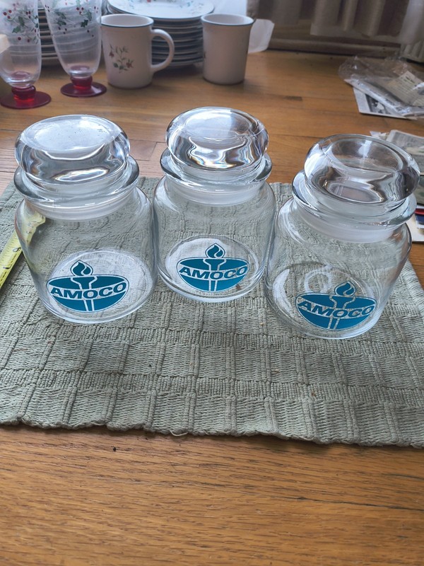 Amoco Oil Storage Jars Set Of Three