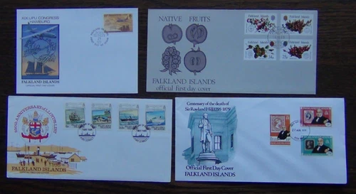 Falkland Island 1979 Rowland Hill 1983 Fruits 1984 Lloyds UPU sets on FDC