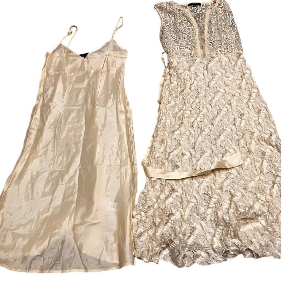 Vestido Nanette Lepore 8 forro deslizante com renda marfim sem mangas EUA coquetel de noiva - Imagem 2 de 4