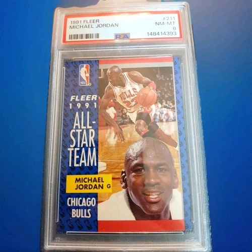 1991-92 Fleer All-Star Team Michael Jordan #211 PSA8 Hall Of Famer Chicago Bulls