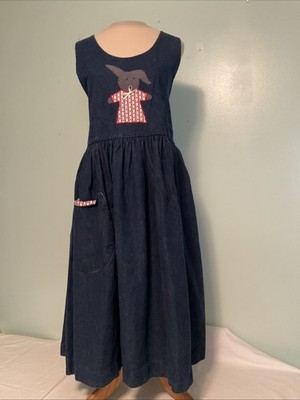 Vintage Denim Jean Jumper Womens Size L Homemade Prairie Cottagecore 80s 90s