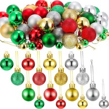 Aoriher 96 Pcs Mini Christmas Ball Ornaments for Tree Golden,green,red,silver 
