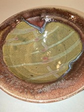 Bowls Studio Pottery Green-glazed Handmade Set of 2 6 inches x 3 inches