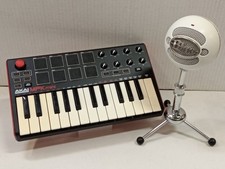 Akai MPK Mini Electronic 25 Key USB Digital Keyboard Controller MPC Snowball Mic