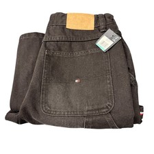 Tommy Hilfiger Jeans Boys 16 28x28 ACTUAL Black Denim Wrecker Loose Fit NEW
