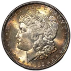 1886 P Gorgeous Rainbow Toning Morgan Silver Dollar $1 Philadelphia Brilliant BU