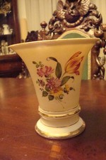 SCHIERHOLZ PORCELAIN - PLAUE PORCELAIN Germany- Mid Century floral vase RARE