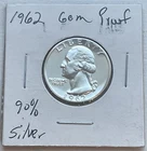 1962 (P) Washington Quarter GEM Proof 90% Silver