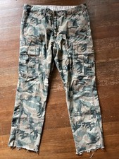 Levi's Ace Cargo Pants Men's 36x31 Camo Cotton Twill Unfinished Hem