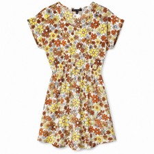New Glory Dress Women's Medium Multicolor Retro Floral Elastic Waist Short