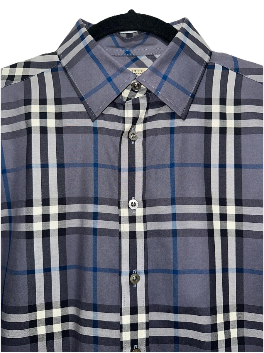 Authentic Burberry London Men's Nova Check Plaid Long Sleeve