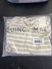 NWT Quincy Mae side-snap bodysuit  Bundle fog Gray stripe 12-18 M