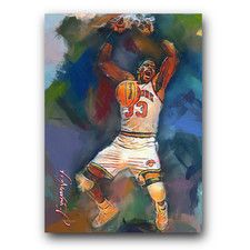 Patrick Ewing #6 Art Card Limited 36/50 Edward Vela Signed (New York Knicks)