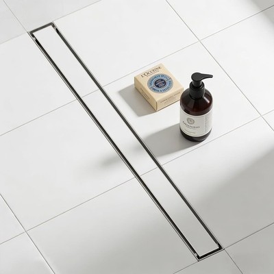 Linear Shower Drain,32 Inch Shower Trench Drain with Tile Insert Grate,304