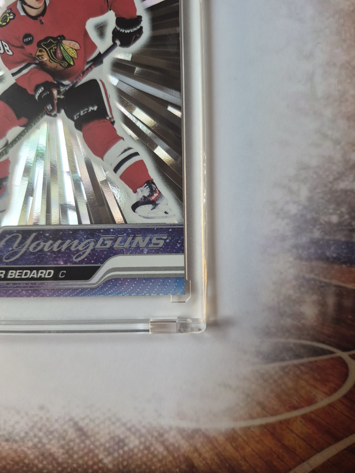 2023-24 Upper Deck Connor Bedard Young Guns Silver Outburst RC #451 Blackhawks view 6