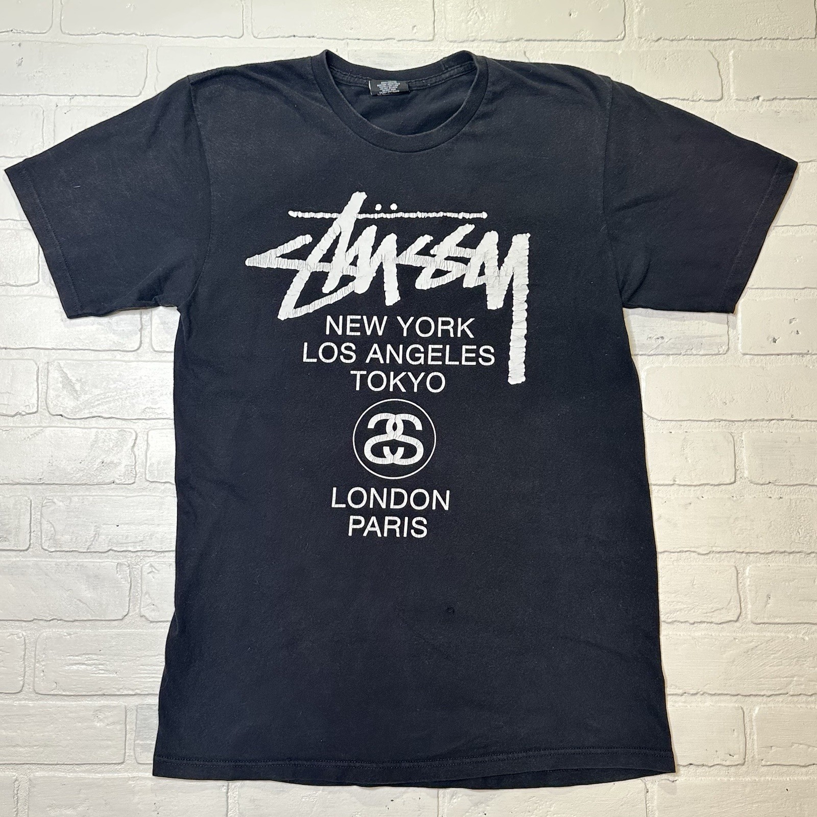 Vintage Stussy World Tour Tee Black Size M Urban Streetwear