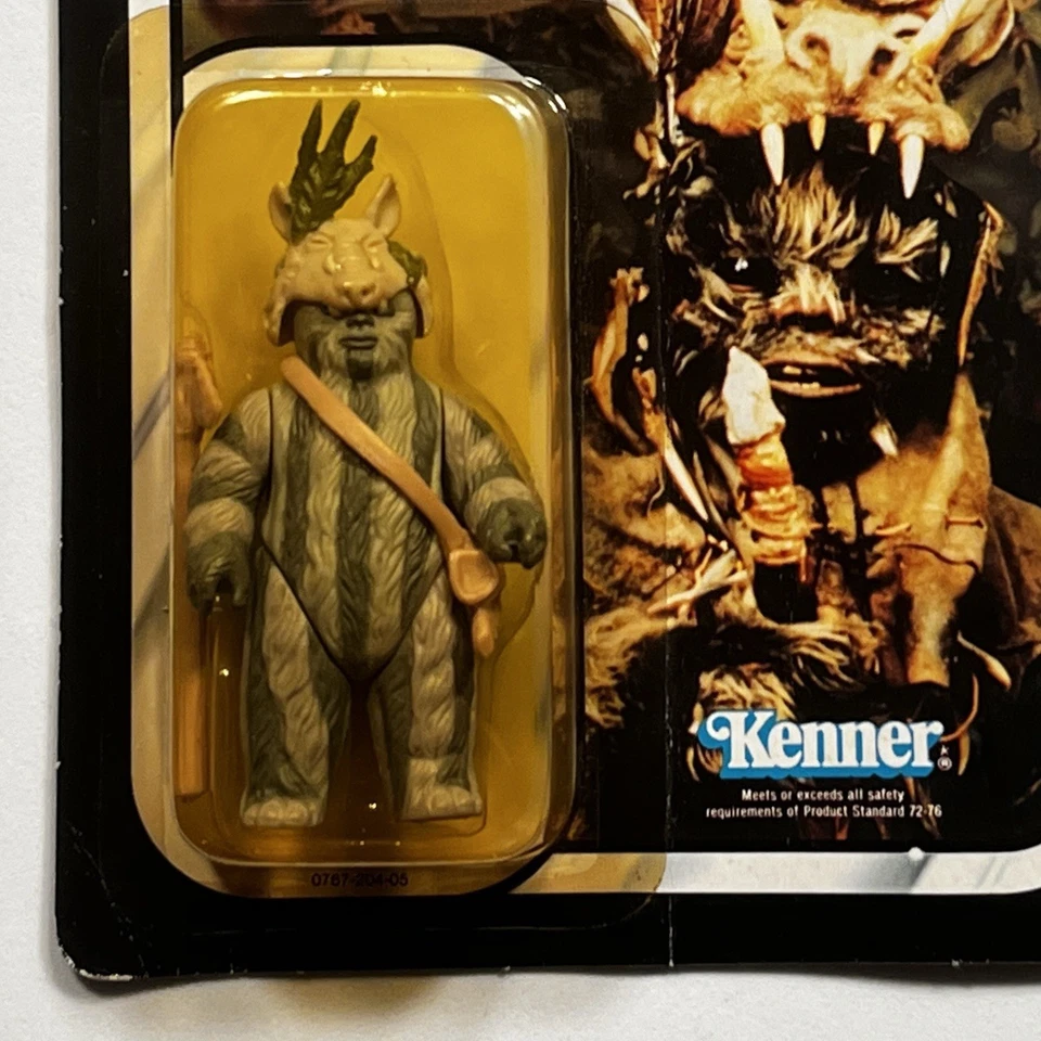 TEEBO EWOK - 1983 SIN USAR, EN CAJA -- Figura de colección 77A ROTJ Kenner StarWars con estuche estrella Foto 4 de 4