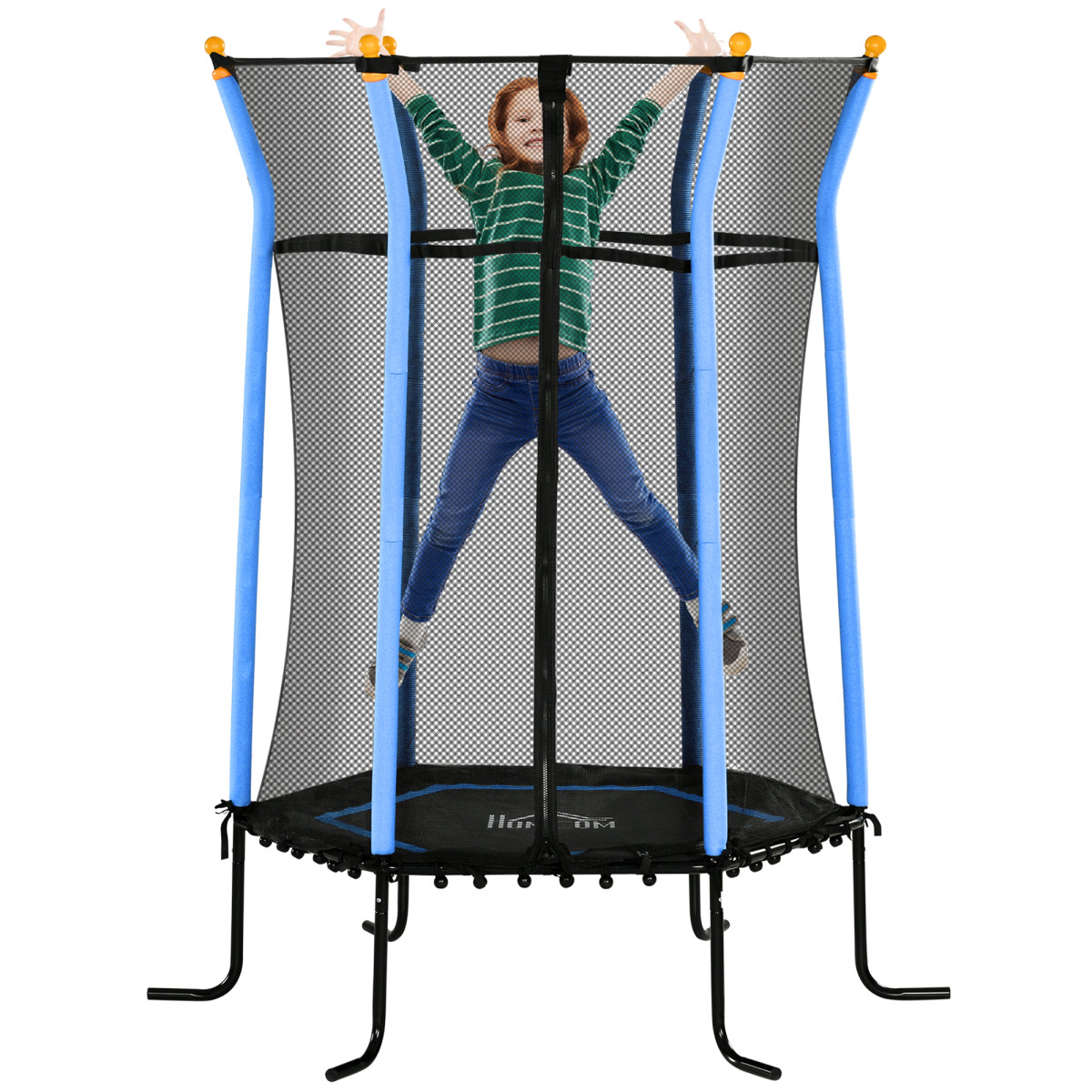 Homcom 5.4Ft Kids Trampoline With Enclosure Indoor Outdoor Blue - Image 2