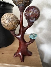 Wood Sphere Stand Holder- 4 Spheres Or Other Item Display