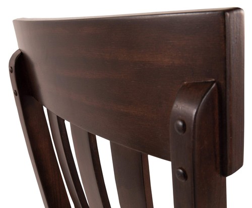Haddigan Faux Leather Cushioned Rake Back Dining Chair, 2 Count, Dark Brown - Picture 7 of 9