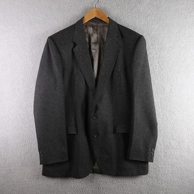 Circle S Dallas Texas Mens Western Blazer Gray Sport Coat 44L Made in USA