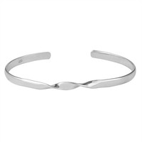 Silverly Silber Poliert Twist Wellig Einstellbare Geoffnetes Stulpe Armband