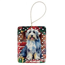 Bearded Collie Christmas Porcelain Ornament DAC3354CO2