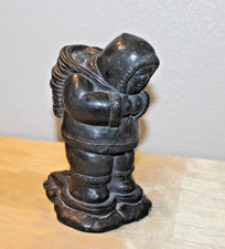 Vintage 1972 Canada Aardvark Soapstone ESKIMO WITH SNOWSHOES