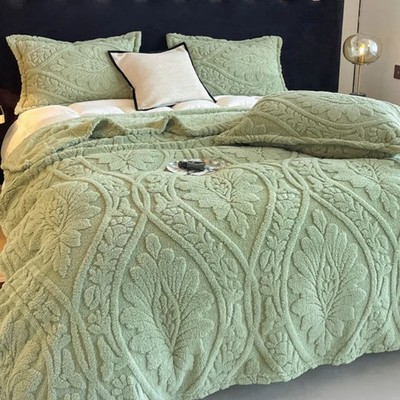 Euro Style 3D Floral Printed Blanket Adult Thick Coral Fleece Blanket in Winter