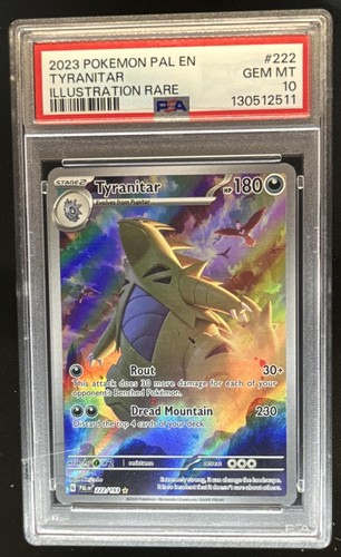 2023 Pokemon SV Paldea Evolved Tyranitar Illustration Rare #222/193 PSA 10