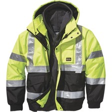Work King Men's Class 3 High-Visibility 3-in-1 Bomber Jacket with Reflective