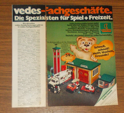 Rare Advertising PLAY BIG 2000 Rescue Station Fire Aral Gas Station 1978