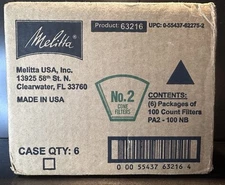 600 Melitta #2 Cone Coffee Filters, Unbleached Natural, 100 Count (Pack of 6)