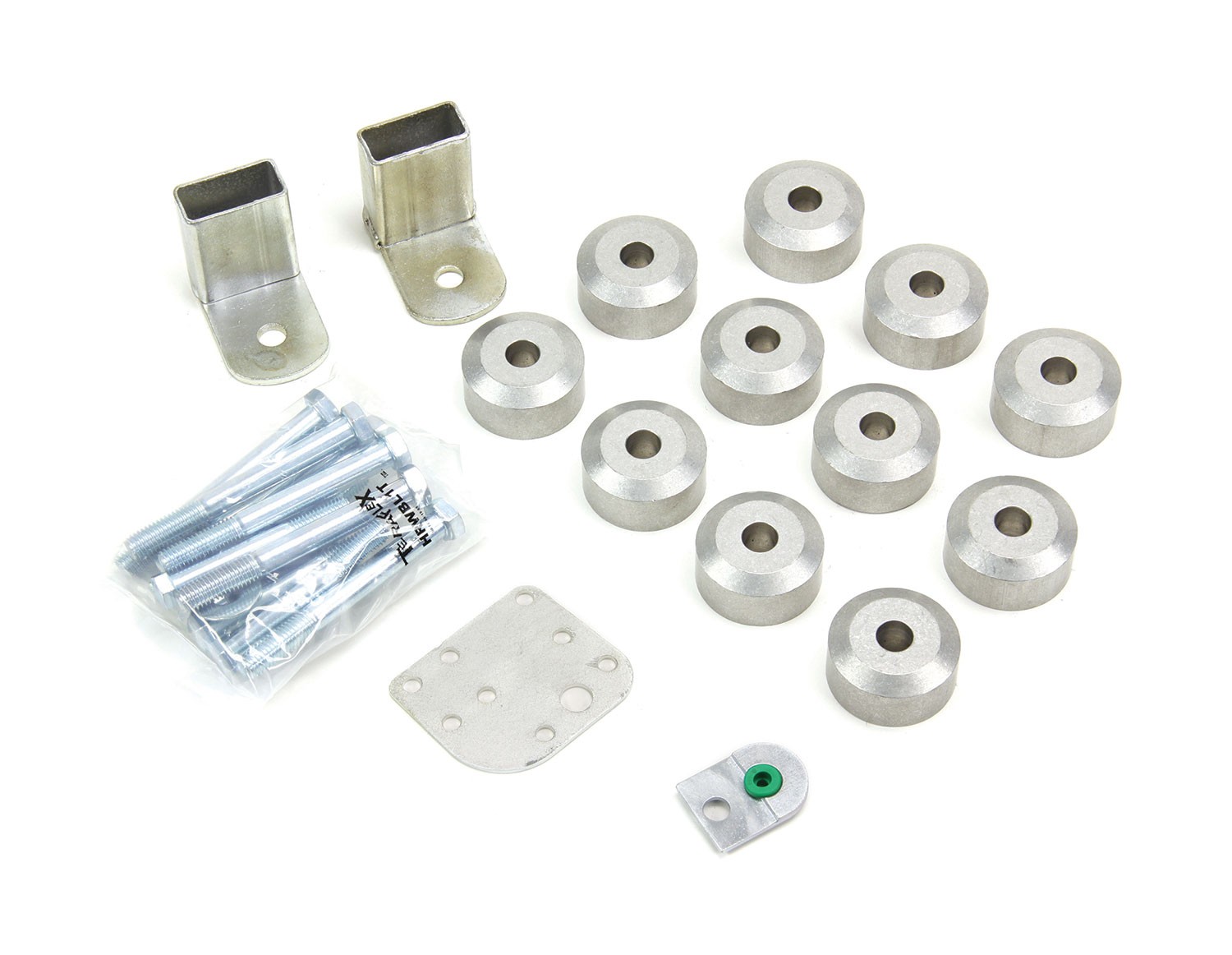 Kit de rehausse de caisse 1" anti-frottement en alu pour pneus larges TJ