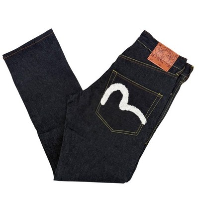 EVISU Genes Osaka Y2K Jeans Dark Wash Embroidered Back Pocket Mens 30