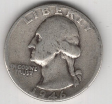 1946 P QUARTER 90% SILVER 25 CENTS PHILADELPHIA UNITED STATES OF AMERICA USA 25¢