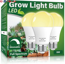3 Pack Full Spectrum Grow Light Bulbs,A19 Grow Lights for Indoor Plants,Dimmable