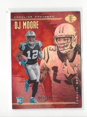 2018 Panini Illusions Red #7 D.J. Moore/Kelvin Benjamin Panthers /199 