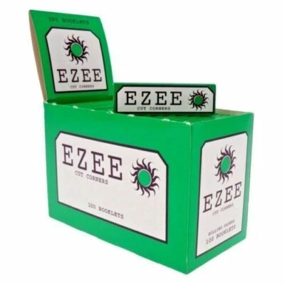 Ezee Green Regular Rolling Papers 25 to 100 Booklets Standard Size Cut Corners